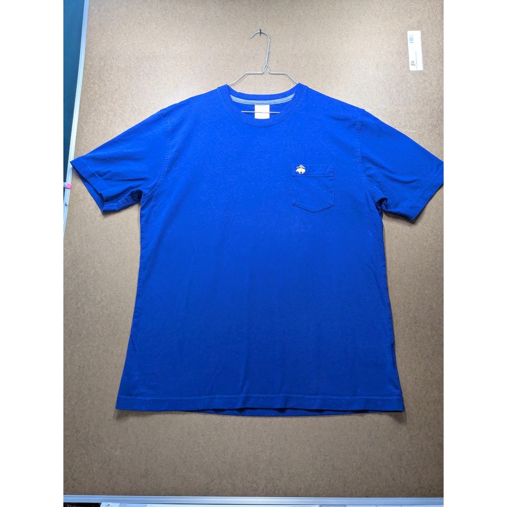 Brooks Brothers 346 Mens XL Royal Blue Cotton Pocket T-Shirt Golden Fleece Logo